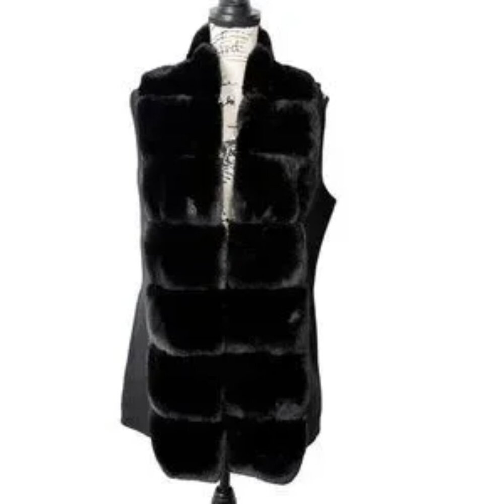 J. McLaughlin Black Fur Vest - Sersha